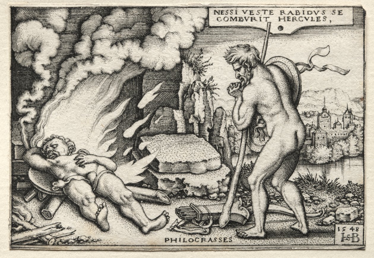 Prace Herkulesa: Herkules na swoim stosie autorstwa Hans Sebald Beham