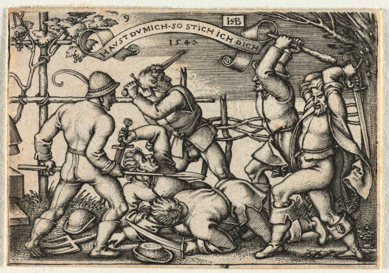 Wesele chłopskie czyli dwanaście miesięcy: nr 9, 1547. autorstwa Hans Sebald Beham