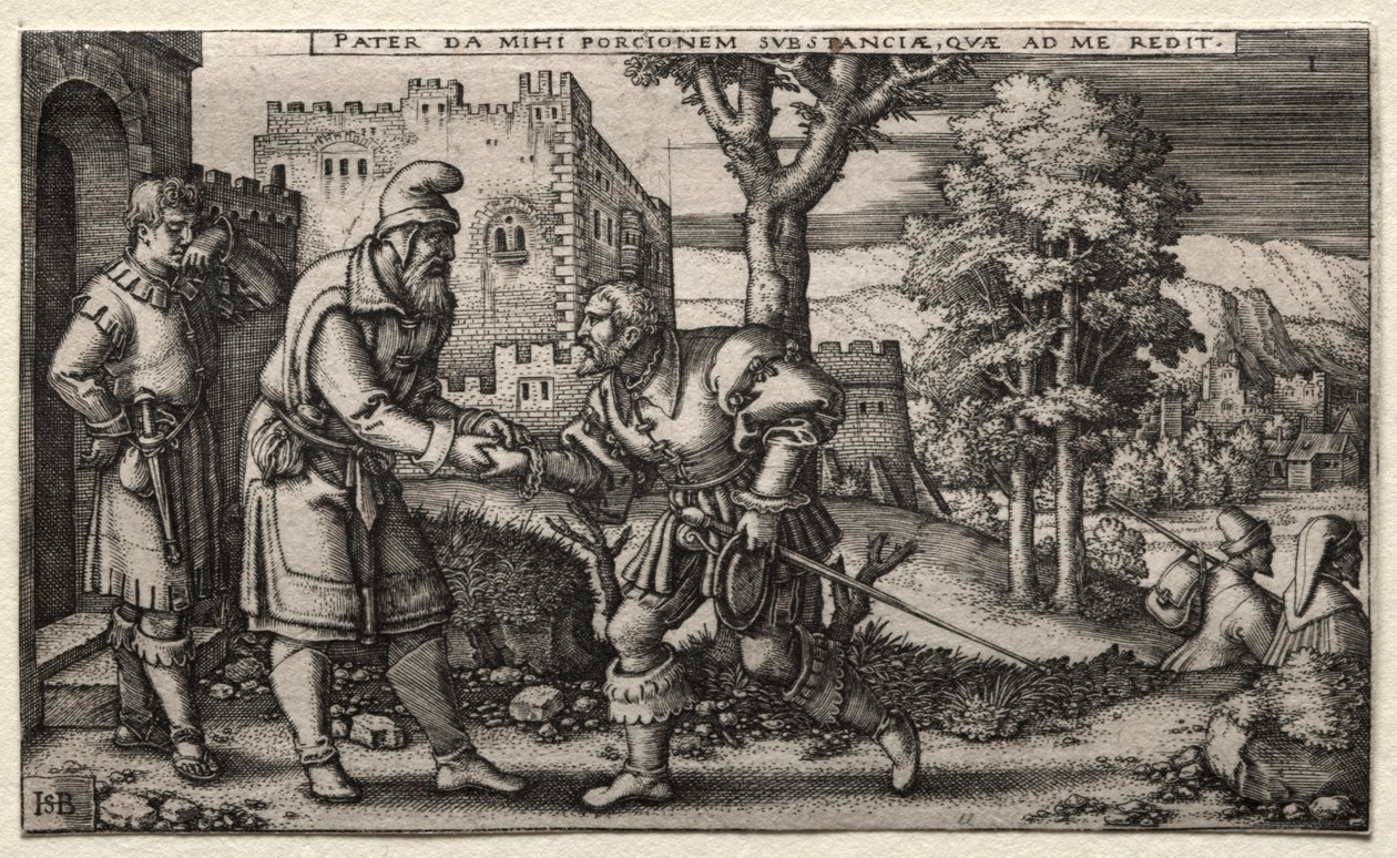 Syn marnotrawny: odejście syna marnotrawnego autorstwa Hans Sebald Beham