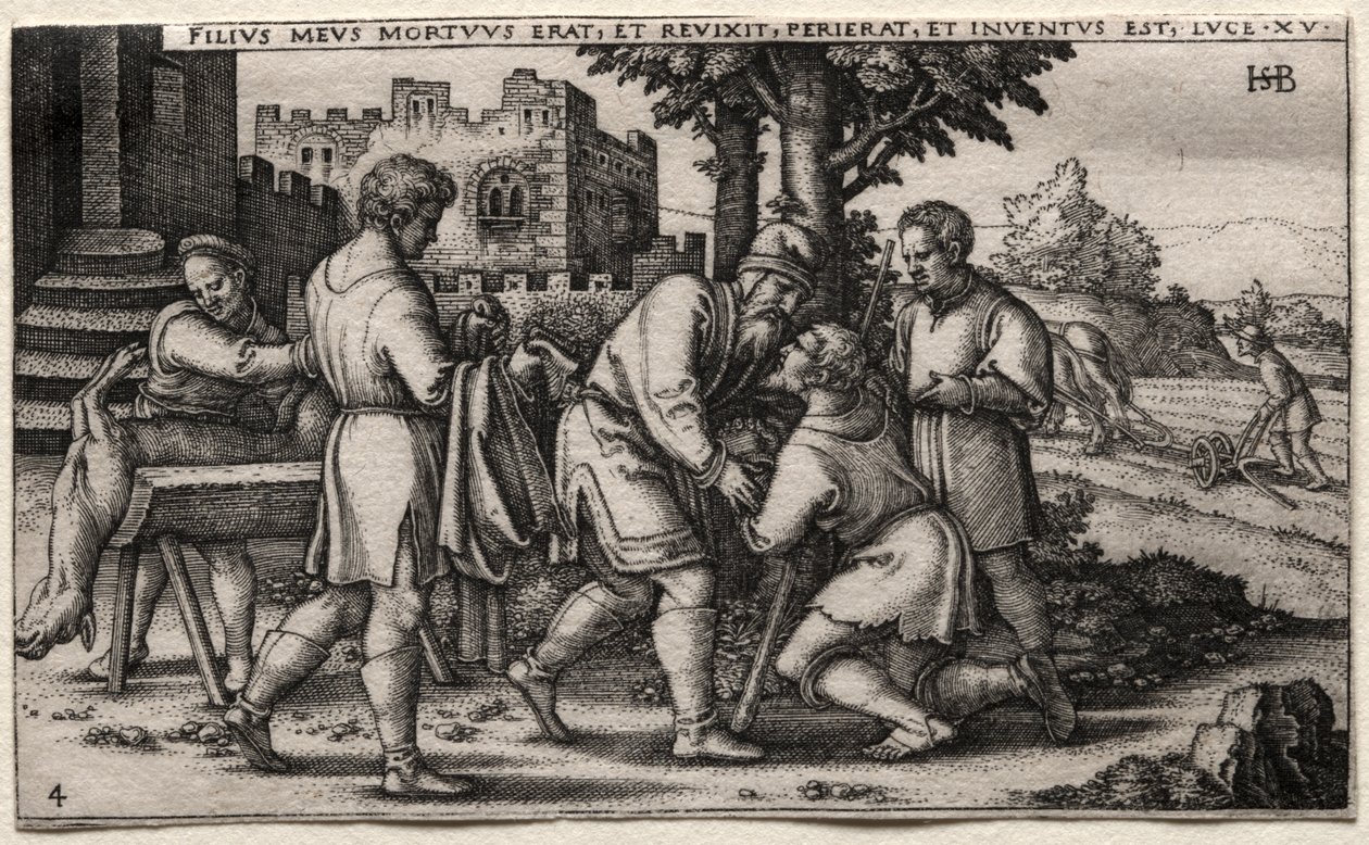 Syn marnotrawny: Powrót syna marnotrawnego autorstwa Hans Sebald Beham