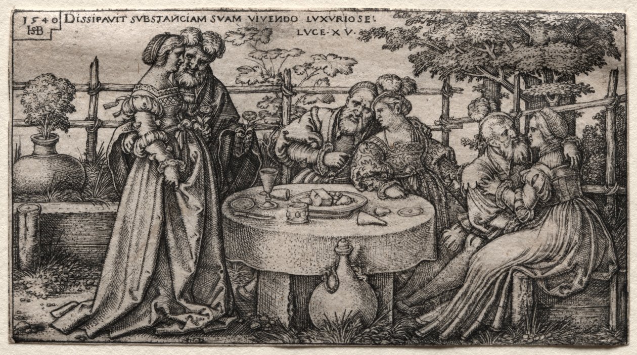 Syn marnotrawny: marnuje swój majątek autorstwa Hans Sebald Beham