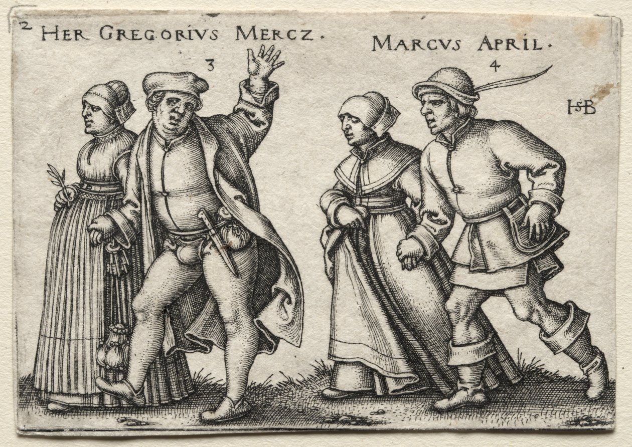 Wiejskie wesele: Jej Gregorius Mercz / Marcus April autorstwa Hans Sebald Beham