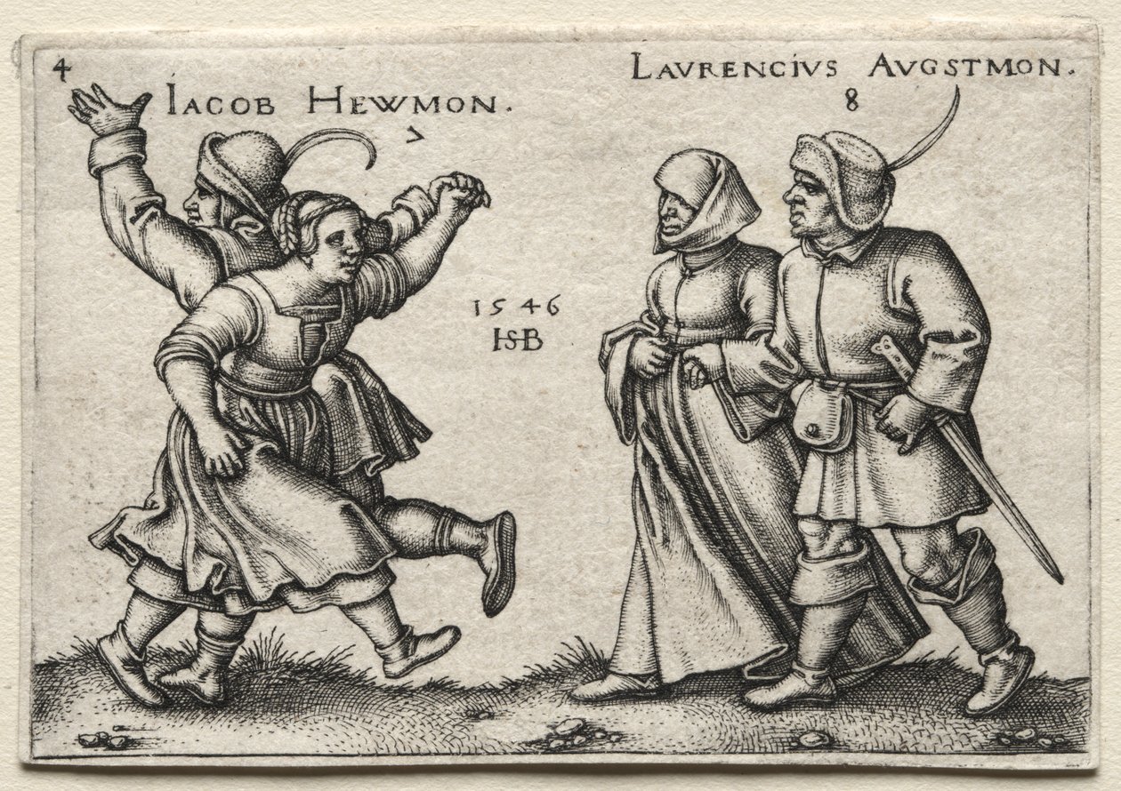 Wesele na wsi: Jacob Hewmon / Lawrencius Augstmon autorstwa Hans Sebald Beham