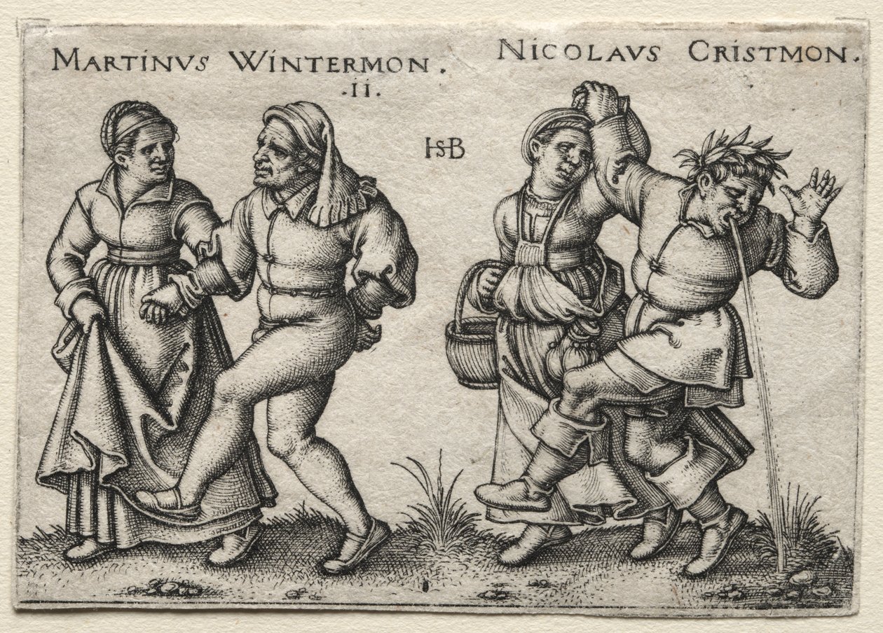Wesele na wsi: Martinus Wintermon / Nicolaus Cristmon autorstwa Hans Sebald Beham