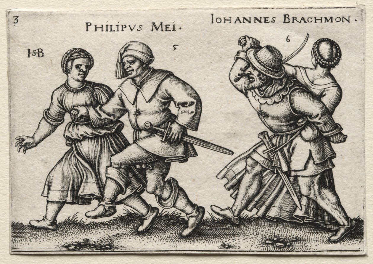 Wesele na wsi: Philipus Mei / Johannes Brachmon autorstwa Hans Sebald Beham