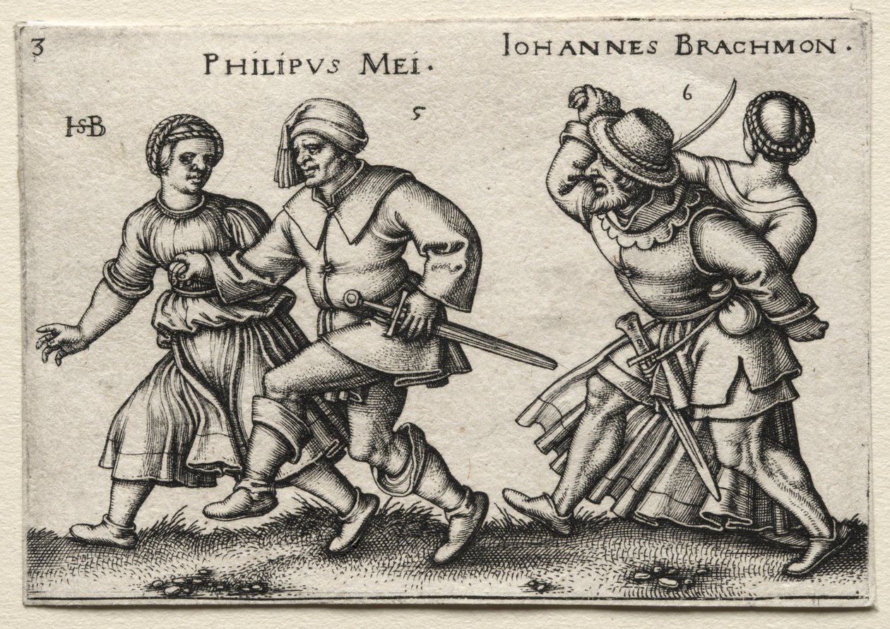 Wesele wiejskie: Philipus Mei Johannes Brachmon, 1546. autorstwa Hans Sebald Beham