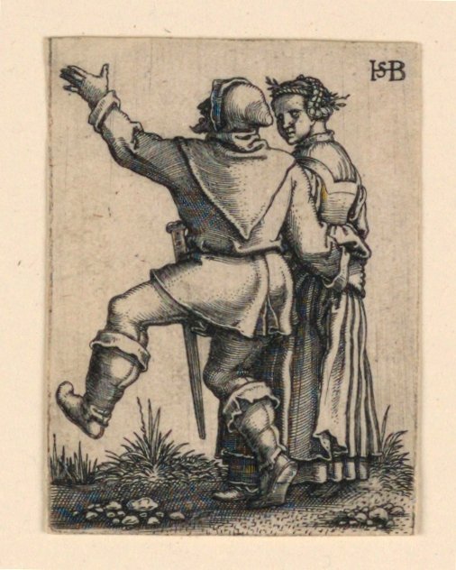 Procesja Ślubna: Para tańcząca w lewo autorstwa Hans Sebald Beham