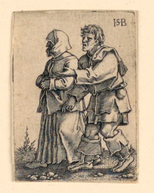 Procesja Ślubna: Para idąca w lewo, kobieta w czepku autorstwa Hans Sebald Beham