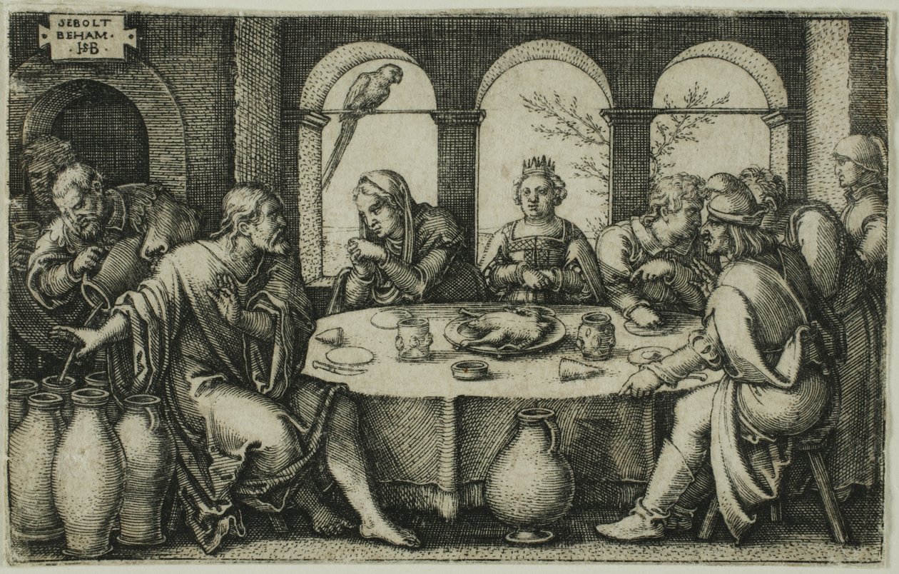 Wesele w Kanie Galilejskiej autorstwa Hans Sebald Beham