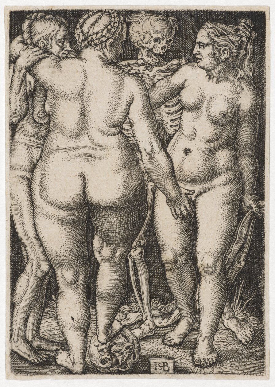 Trzy kobiety i Martwe, c. 1546-50 autorstwa Hans Sebald Beham