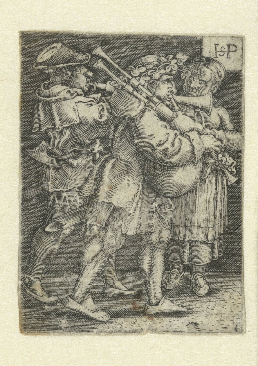 Dwóch muzyków i dziewczyna autorstwa Hans Sebald Beham