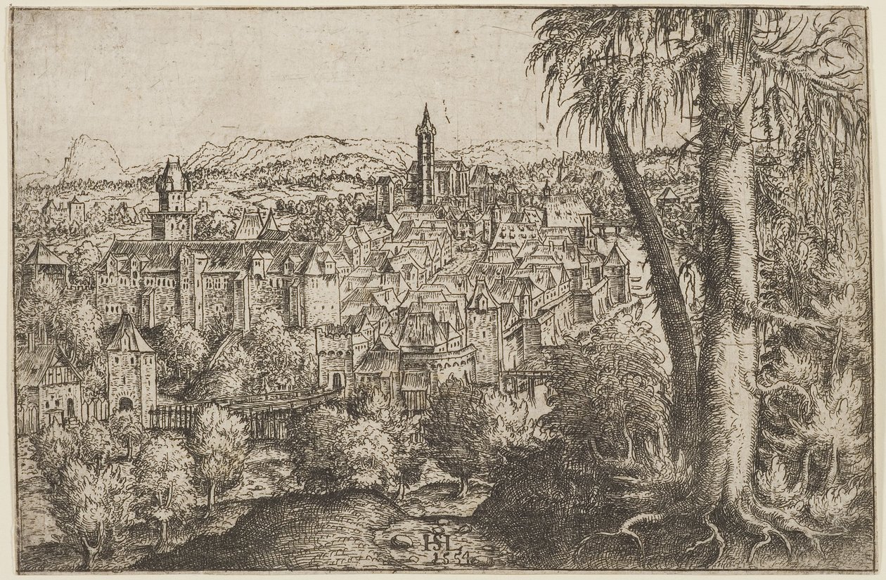 Widok Steyr na Enns autorstwa Hans Sebald Lautensack