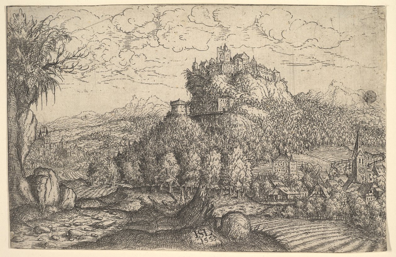 Krajobraz, 1553. autorstwa Hans Sebald Lautensack
