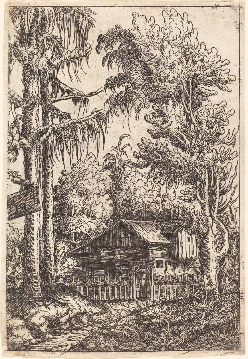 Pejzaż z widokiem na chatę chłopa, 1551. autorstwa Hans Sebald Lautensack