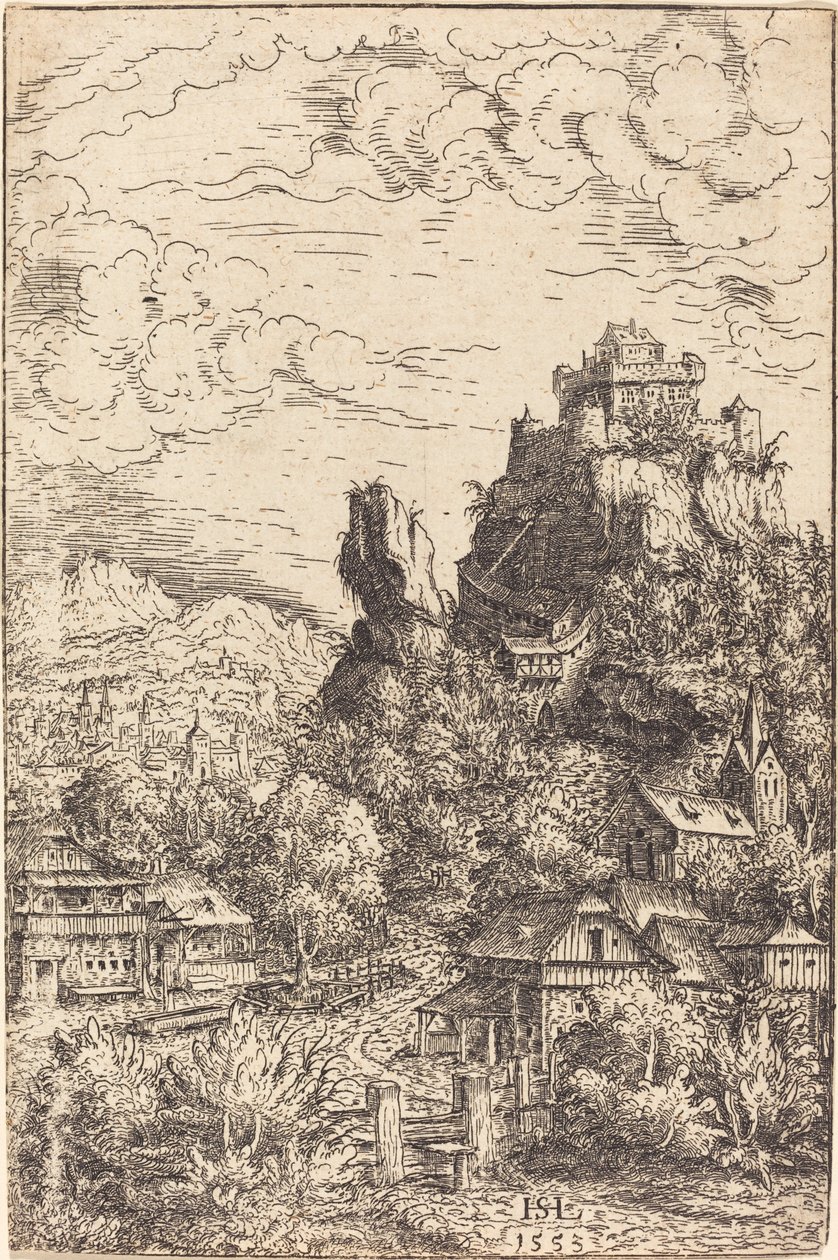 Krajobraz z zamkiem, 1553. autorstwa Hans Sebald Lautensack