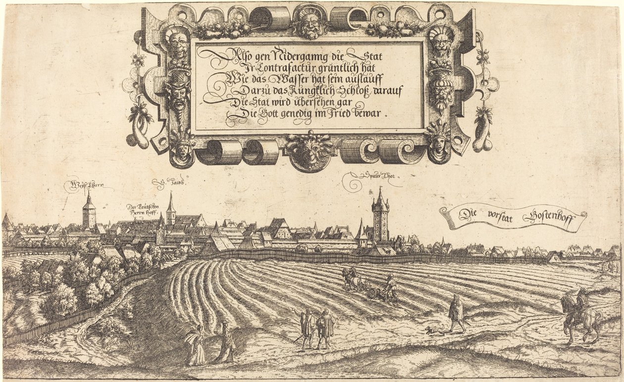 Widok Norymbergi od zachodu [część prawa], 1552. autorstwa Hans Sebald Lautensack