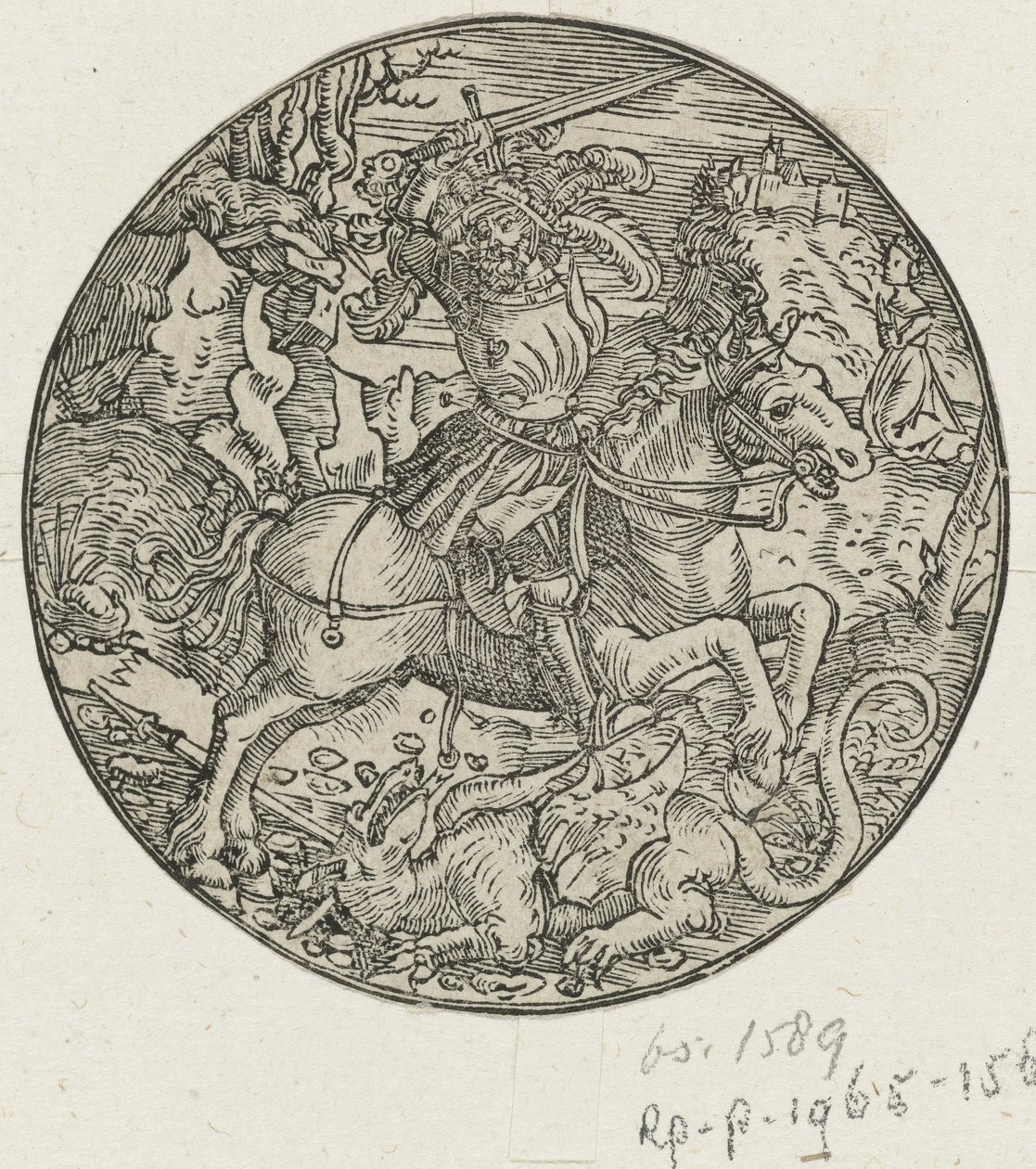 H. Joris zabija smoka autorstwa Hans Springinklee (manner of)