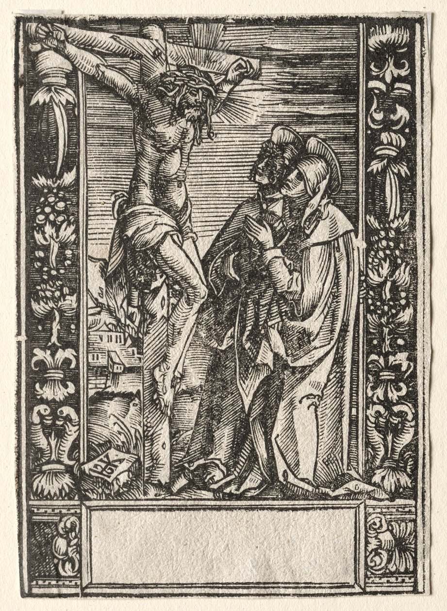 Maria i św. Jan przed krzyżem. autorstwa Hans Springinklee