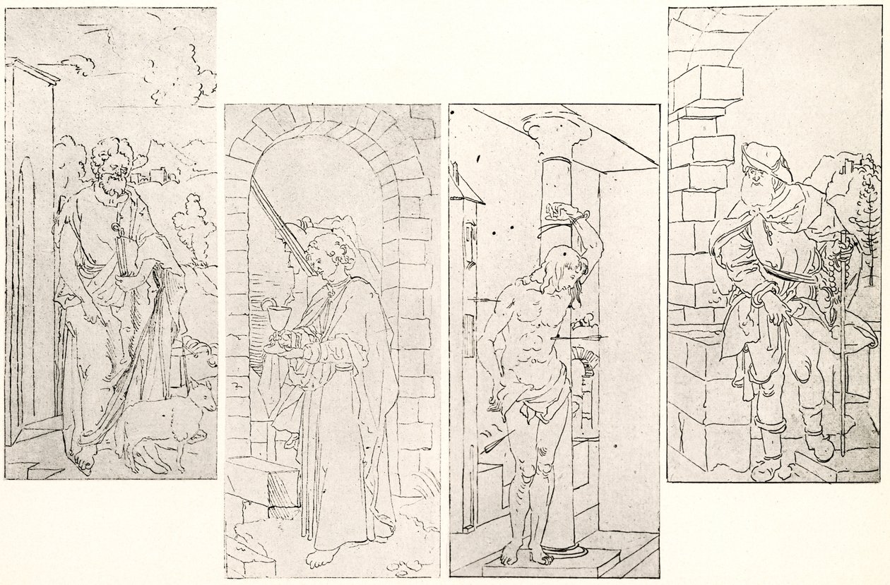 Jana Chrzciciela i Jana Ewangelisty. oraz św. Sebastiana i św. Rocha autorstwa Hans Suess Kulmbach