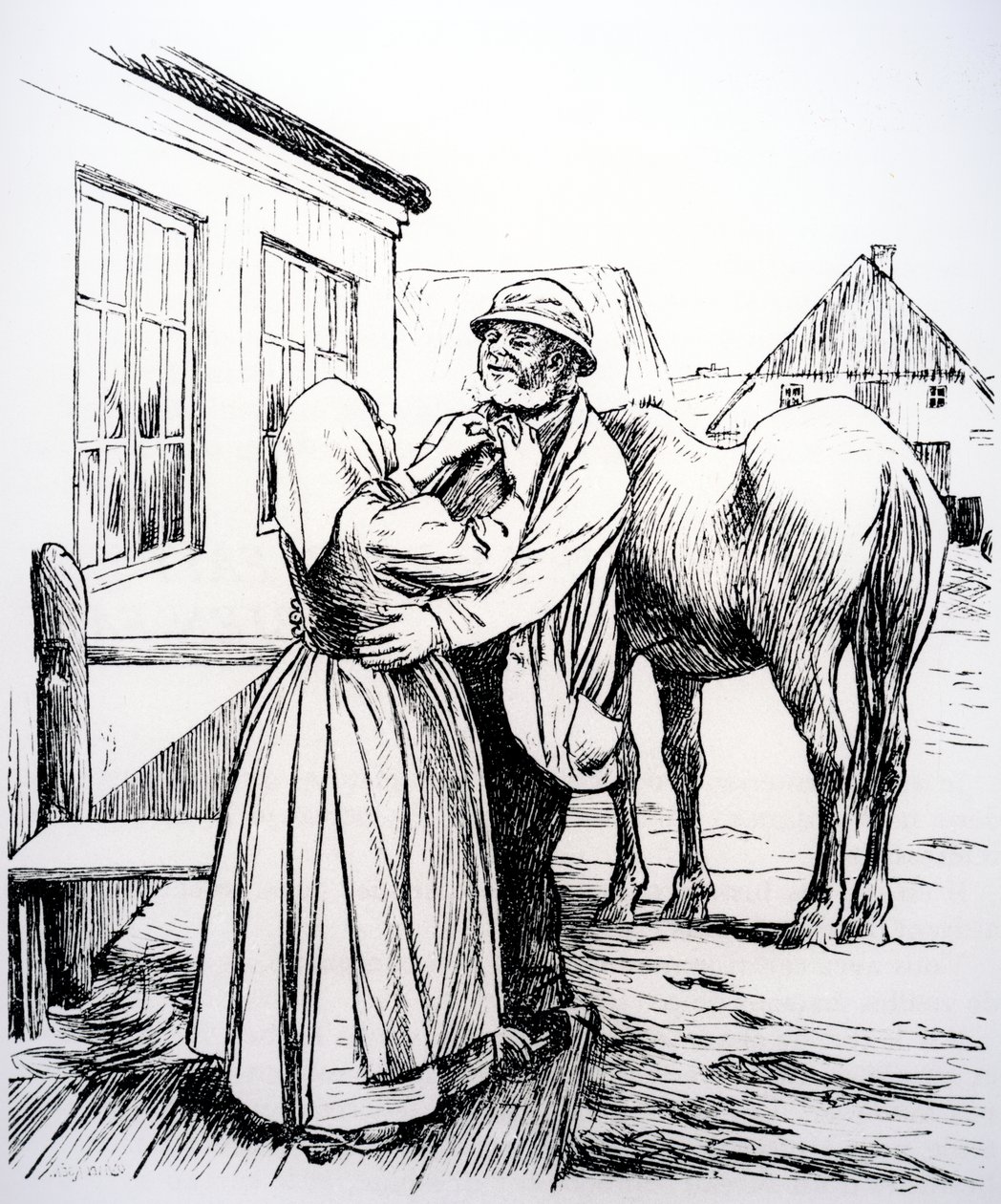 Ilustracja z „To, co robi stary człowiek, jest zawsze słuszne” Hansa Christiana Andersena autorstwa Hans Tegner