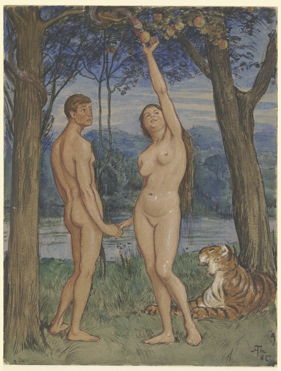 Adam i Ewa autorstwa Hans Thoma