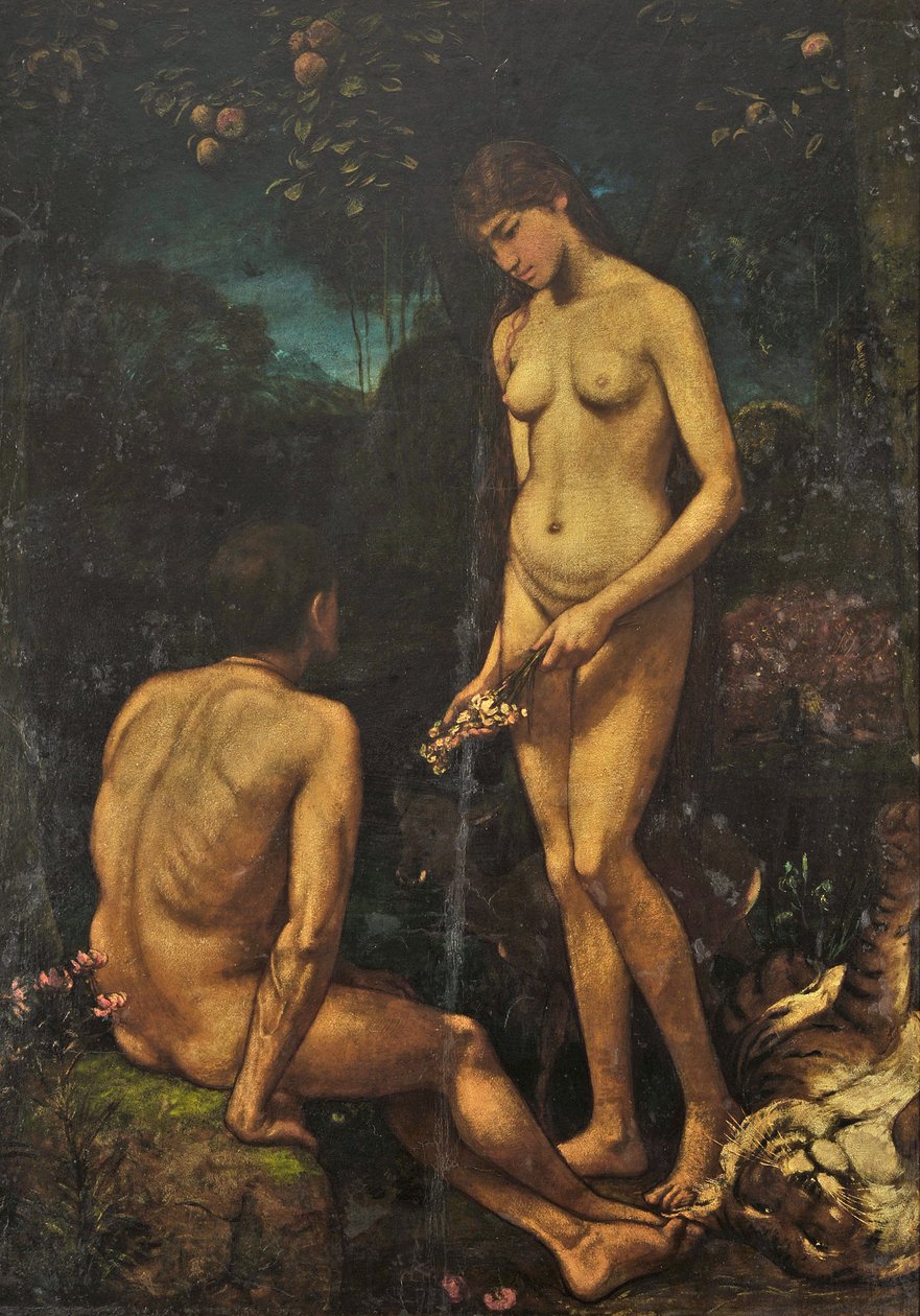Adam i Ewa autorstwa Hans Thoma