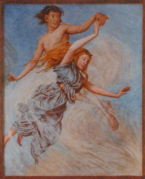 sierpień, ilustracja z „Festkalender” wydana w Lipsku ok. 1910 (kolor lito) autorstwa Hans Thoma