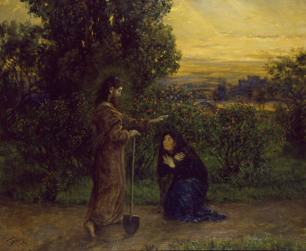 Chrystus ukazuje się Marii Magdalenie autorstwa Hans Thoma