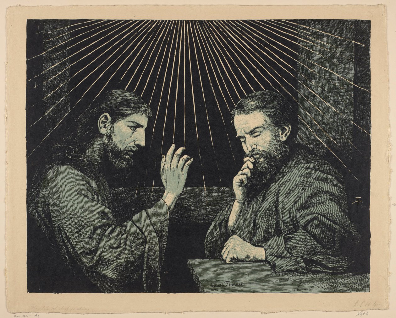Chrystus i Nikodem autorstwa Hans Thoma