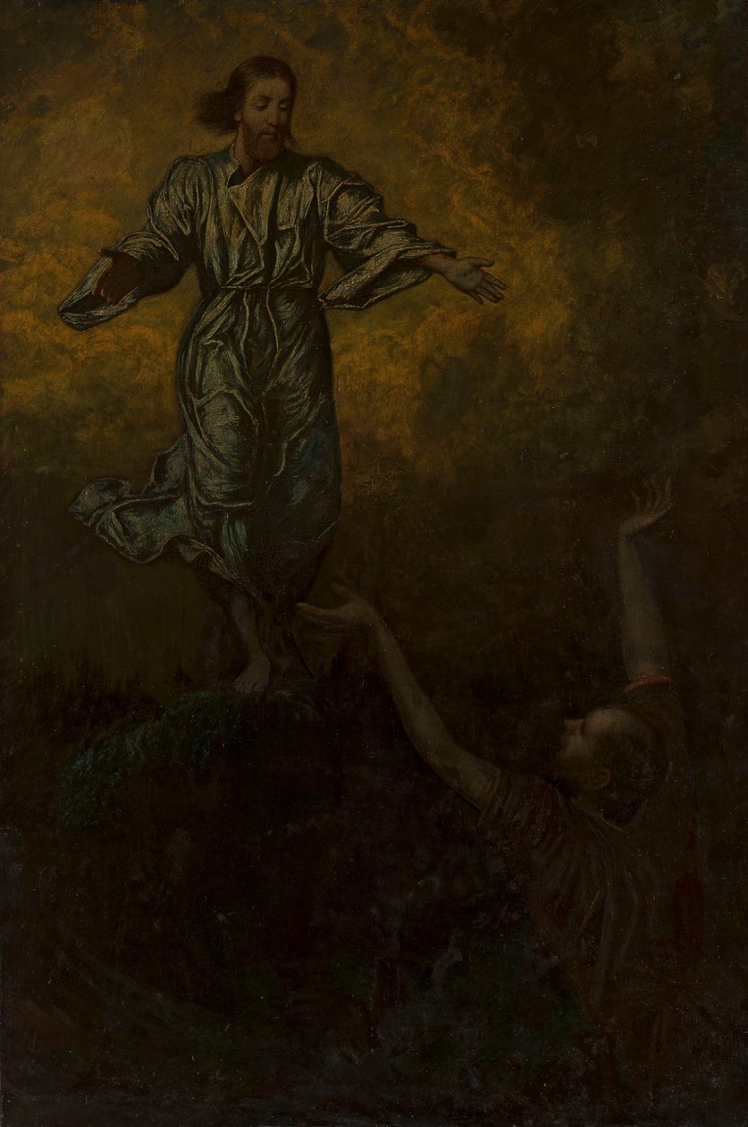 Chrystus i święty Piotr autorstwa Hans Thoma