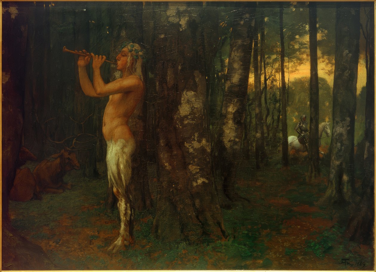Zmierzch w lesie autorstwa Hans Thoma