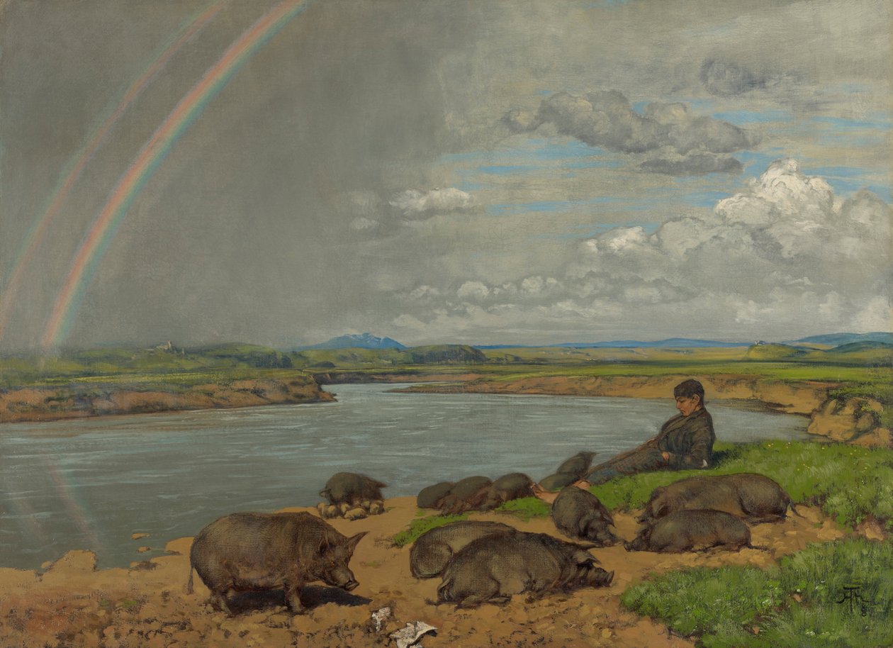 Syn marnotrawny (Pasterz świń) autorstwa Hans Thoma