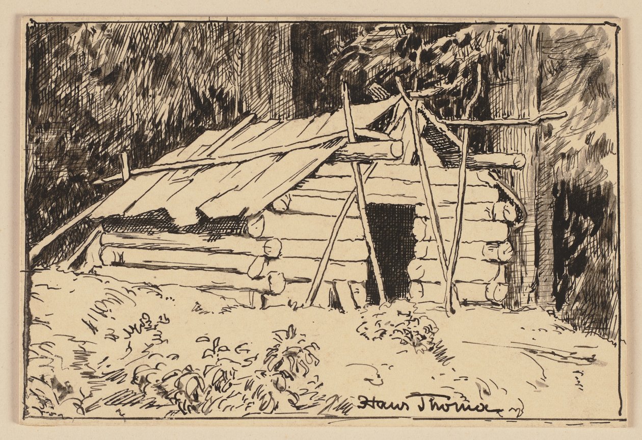Rysunek do podręcznika: Chata autorstwa Hans Thoma