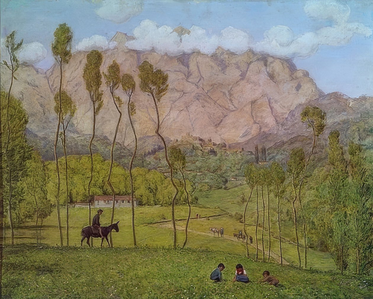 Krajobraz w pobliżu Carrary. Około 1910 r. autorstwa Hans Thoma
