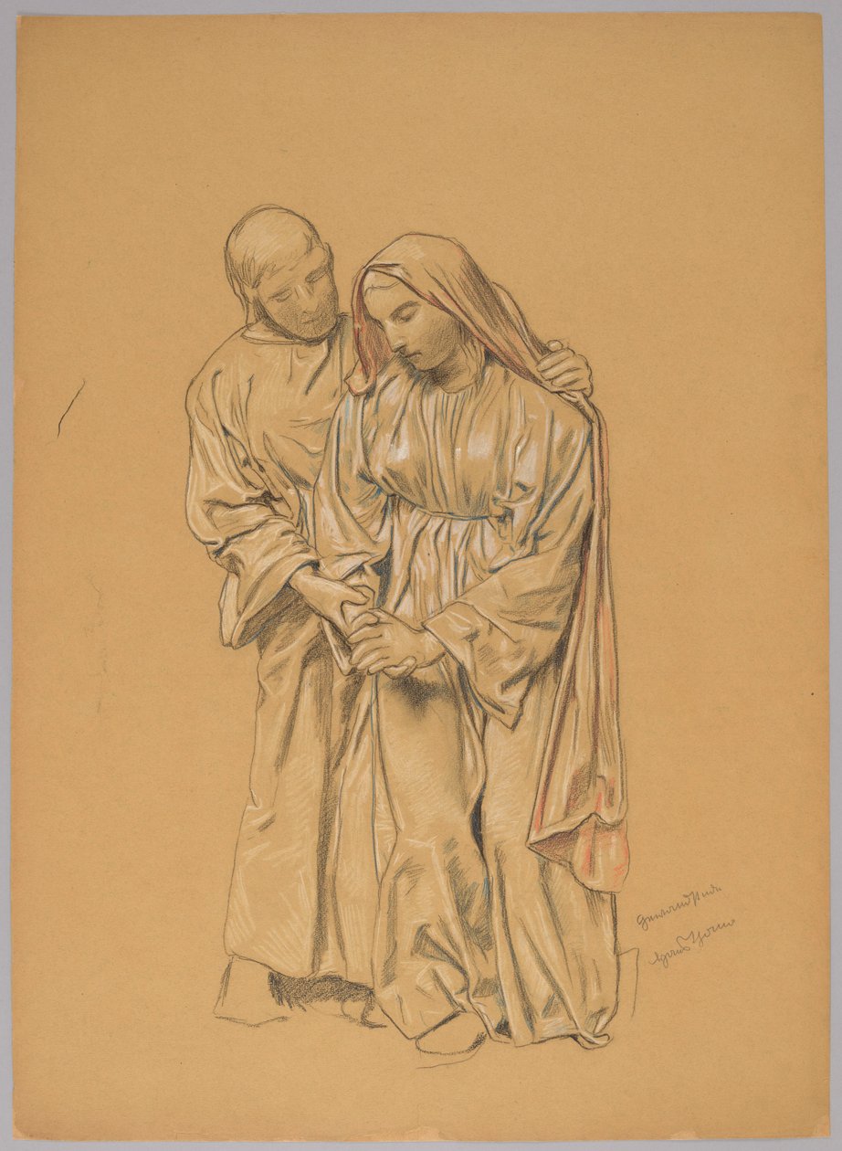Maria mit dem heiligen Johannes dem Evangelisten autorstwa Hans Thoma