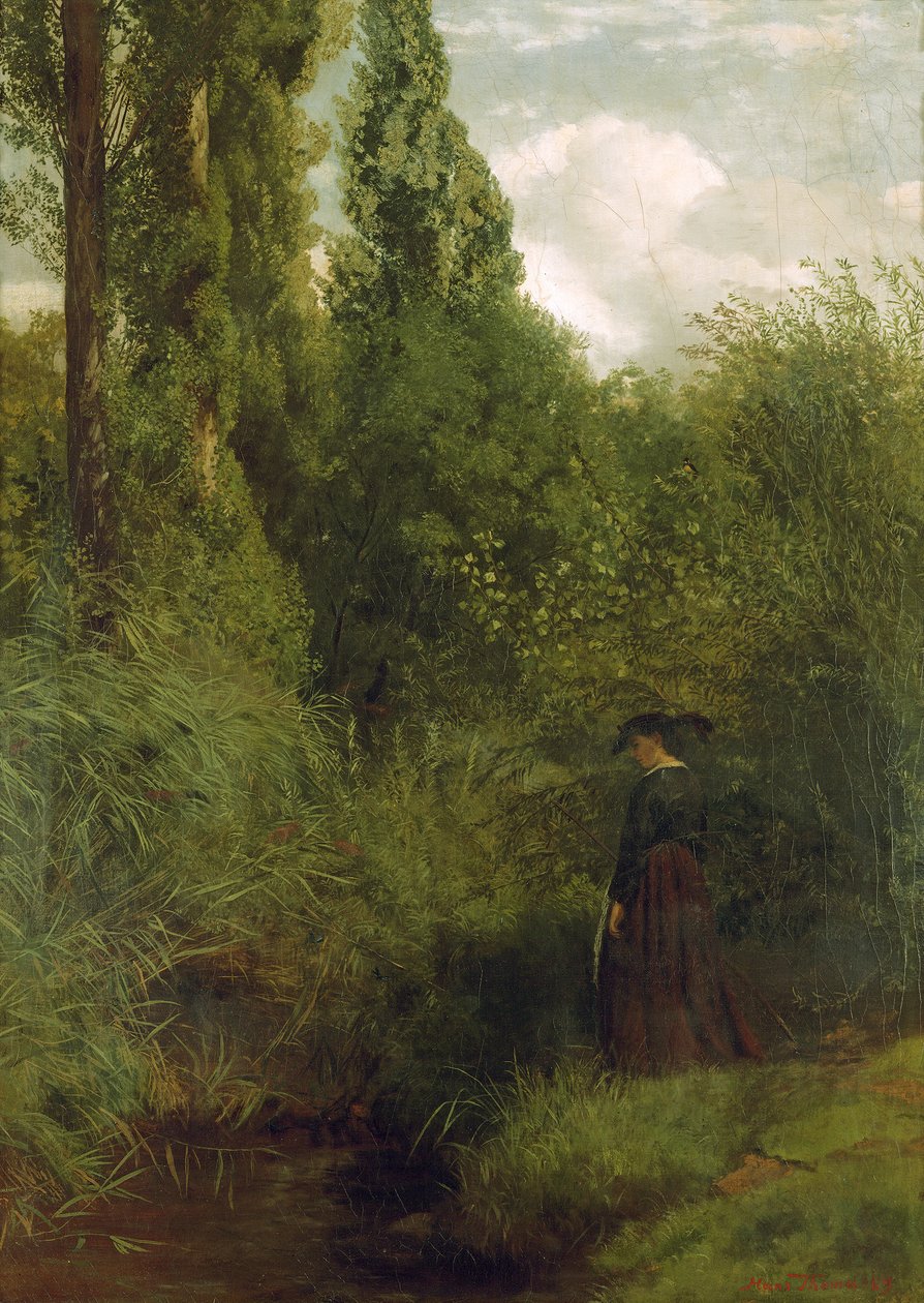 Bagno nad Renem autorstwa Hans Thoma