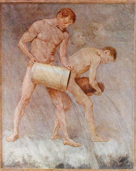 listopad, ilustracja z „Festkalender” wydana w Lipsku ok. 1910 (kolor lito) autorstwa Hans Thoma