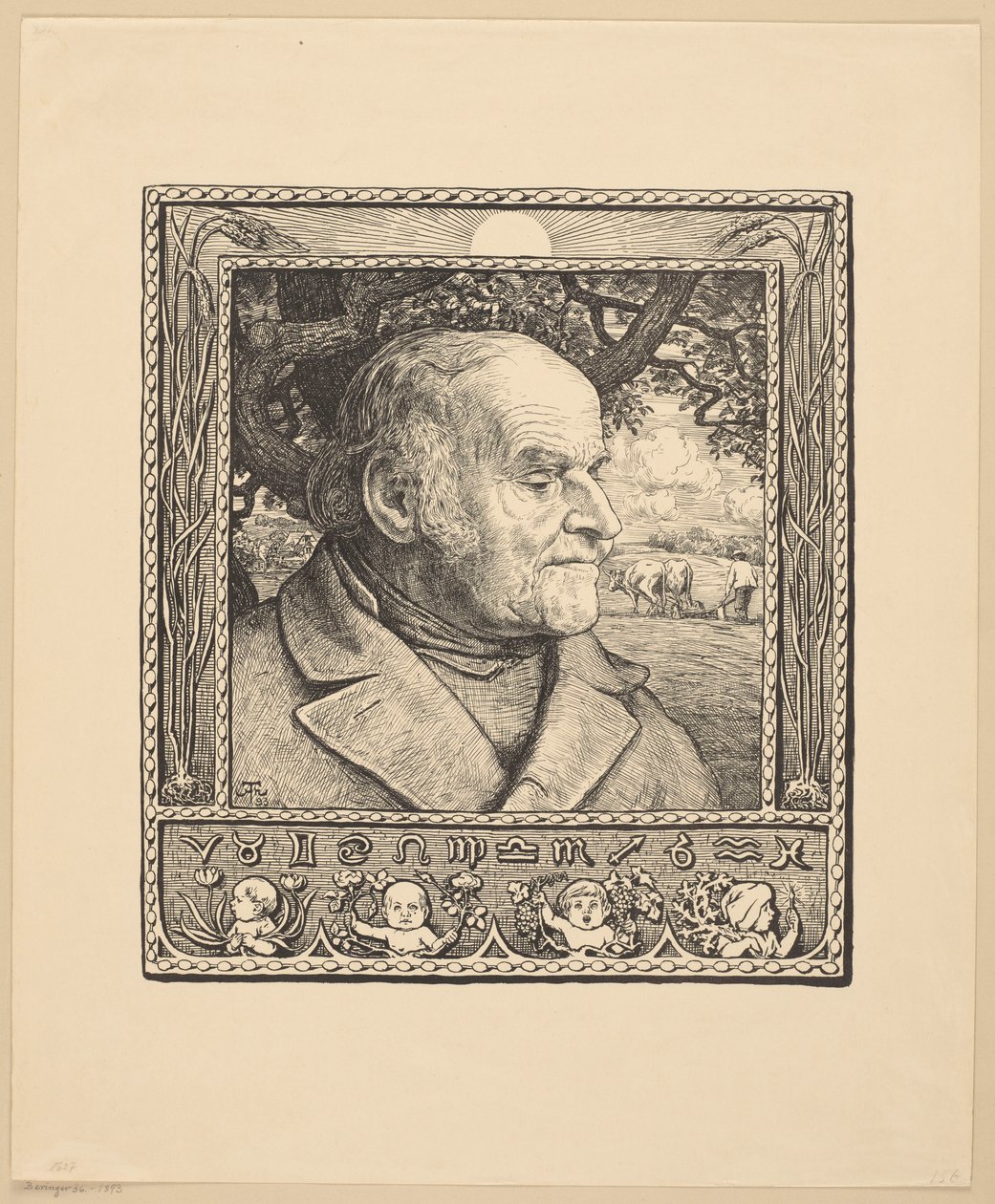 Portret mężczyzny na tle orki autorstwa Hans Thoma