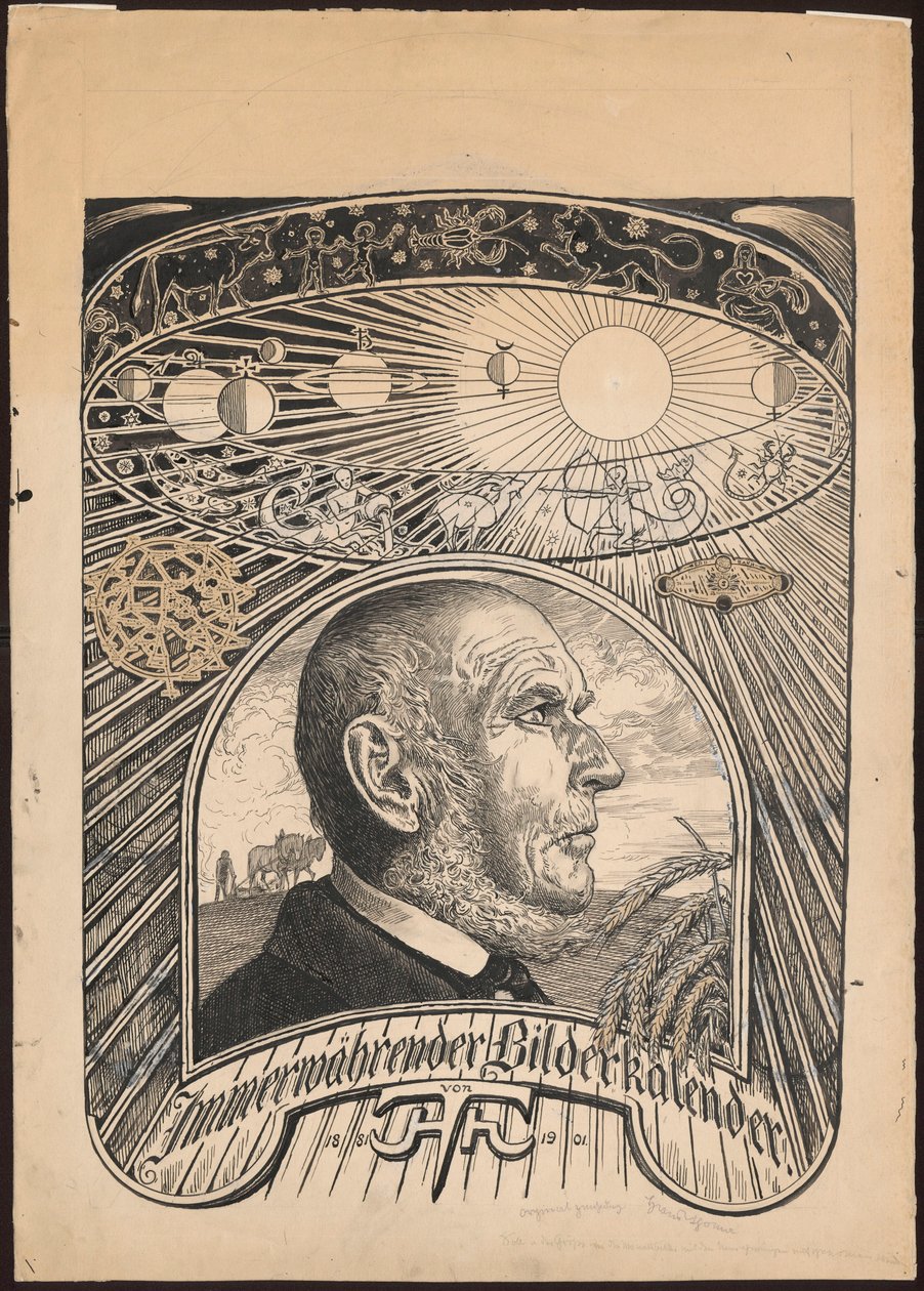 Projekt okładki do "Wiecznego kalendarza w obrazach" autorstwa Hans Thoma