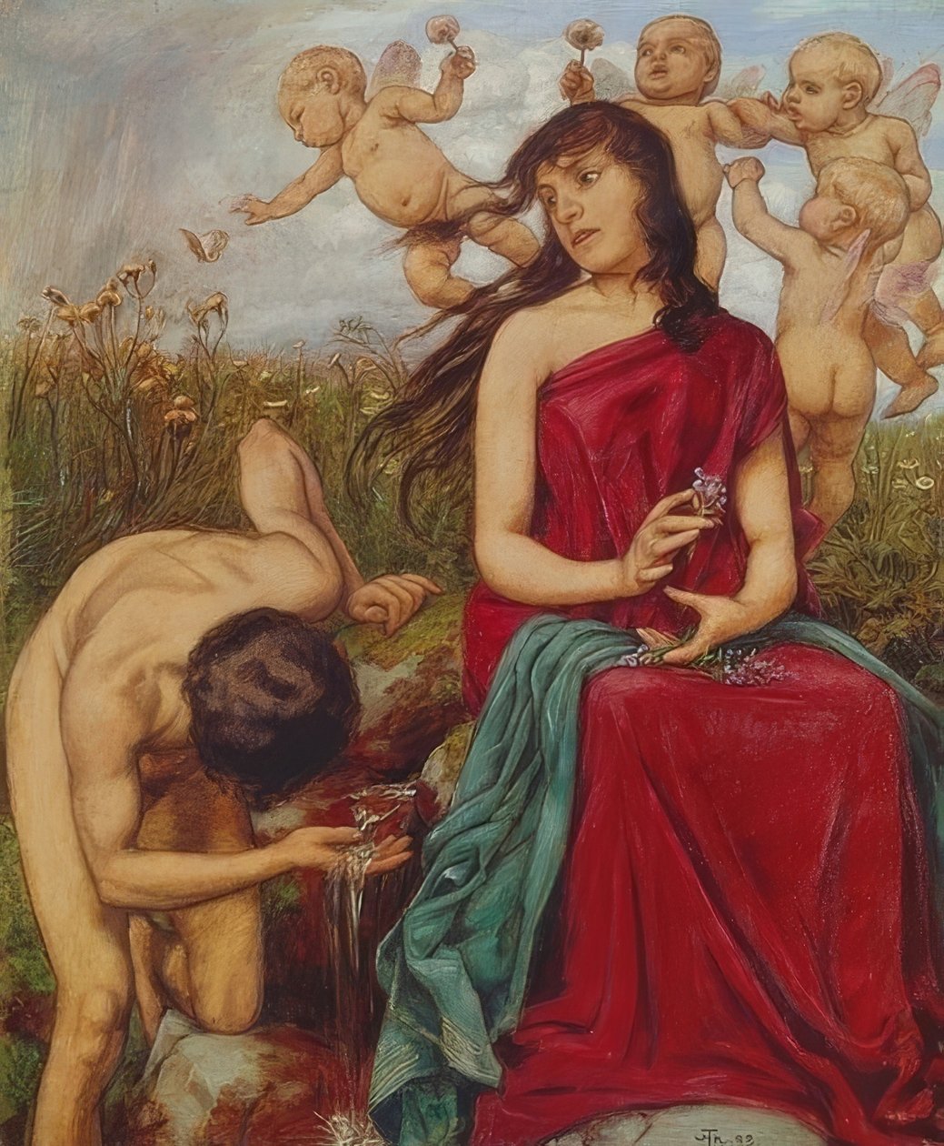 Nimfa wiosenna. 1888 autorstwa Hans Thoma