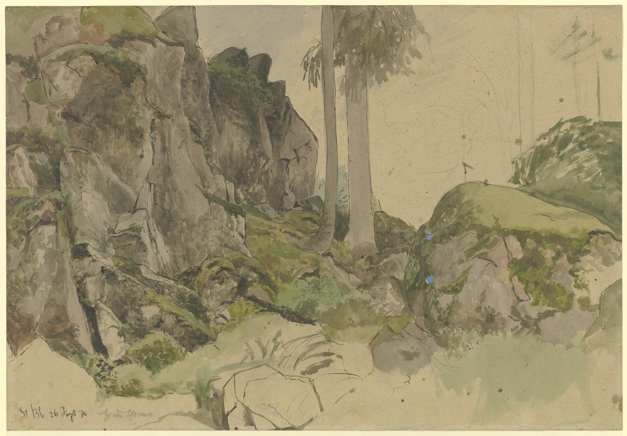 Skały w pobliżu św. Błażeja, Schwarzwald autorstwa Hans Thoma