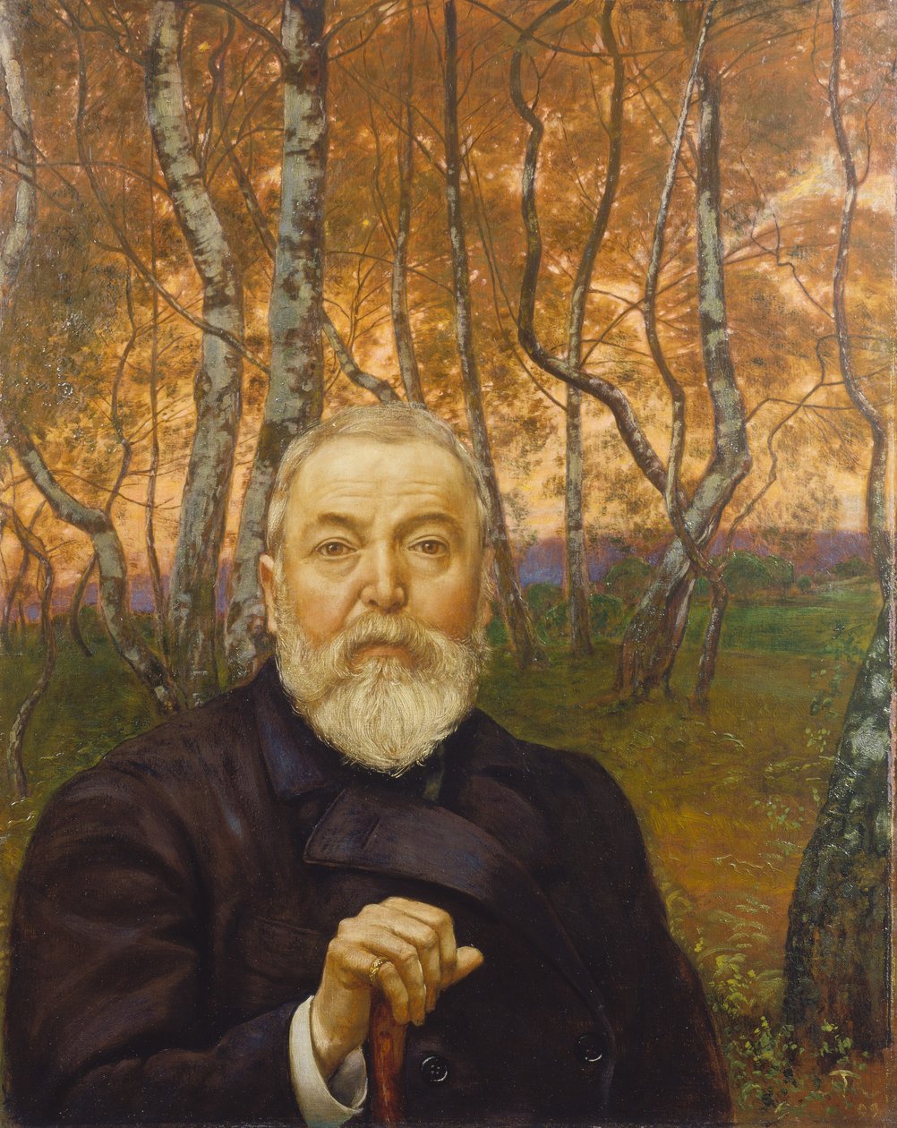 Autoportret w brzozowym zagajniku autorstwa Hans Thoma