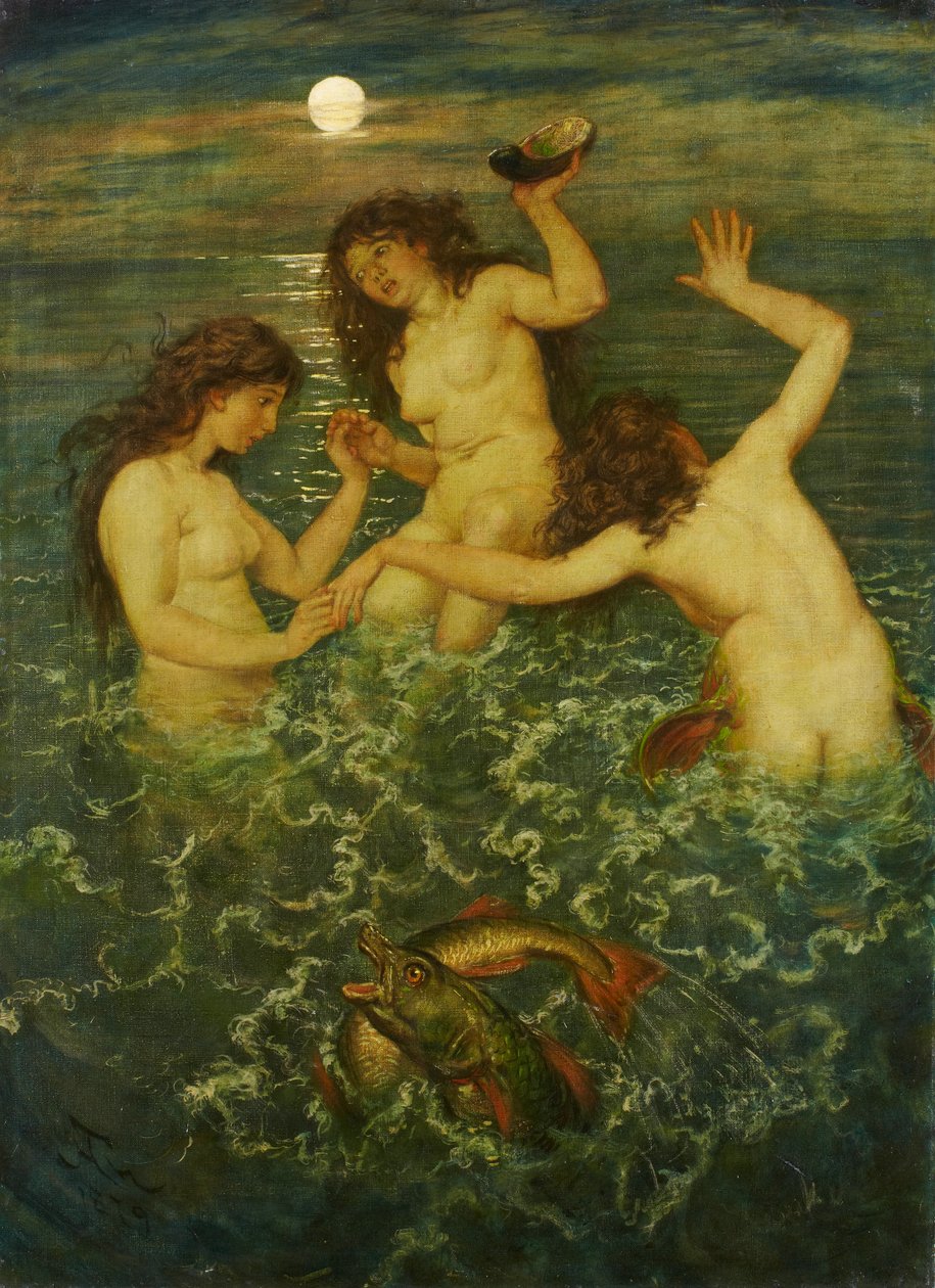 Trzy syreny autorstwa Hans Thoma