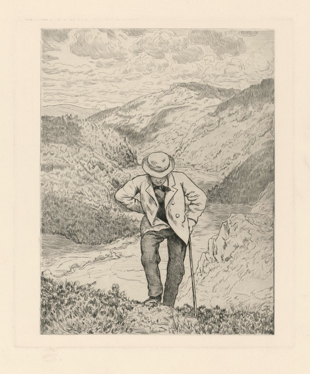 Wędrowcy w górach autorstwa Hans Thoma