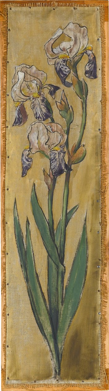 Wandfries aus dem Musiksaal des Hauses Pringsheim, München: Vase mit Schwertlilien autorstwa Hans Thoma