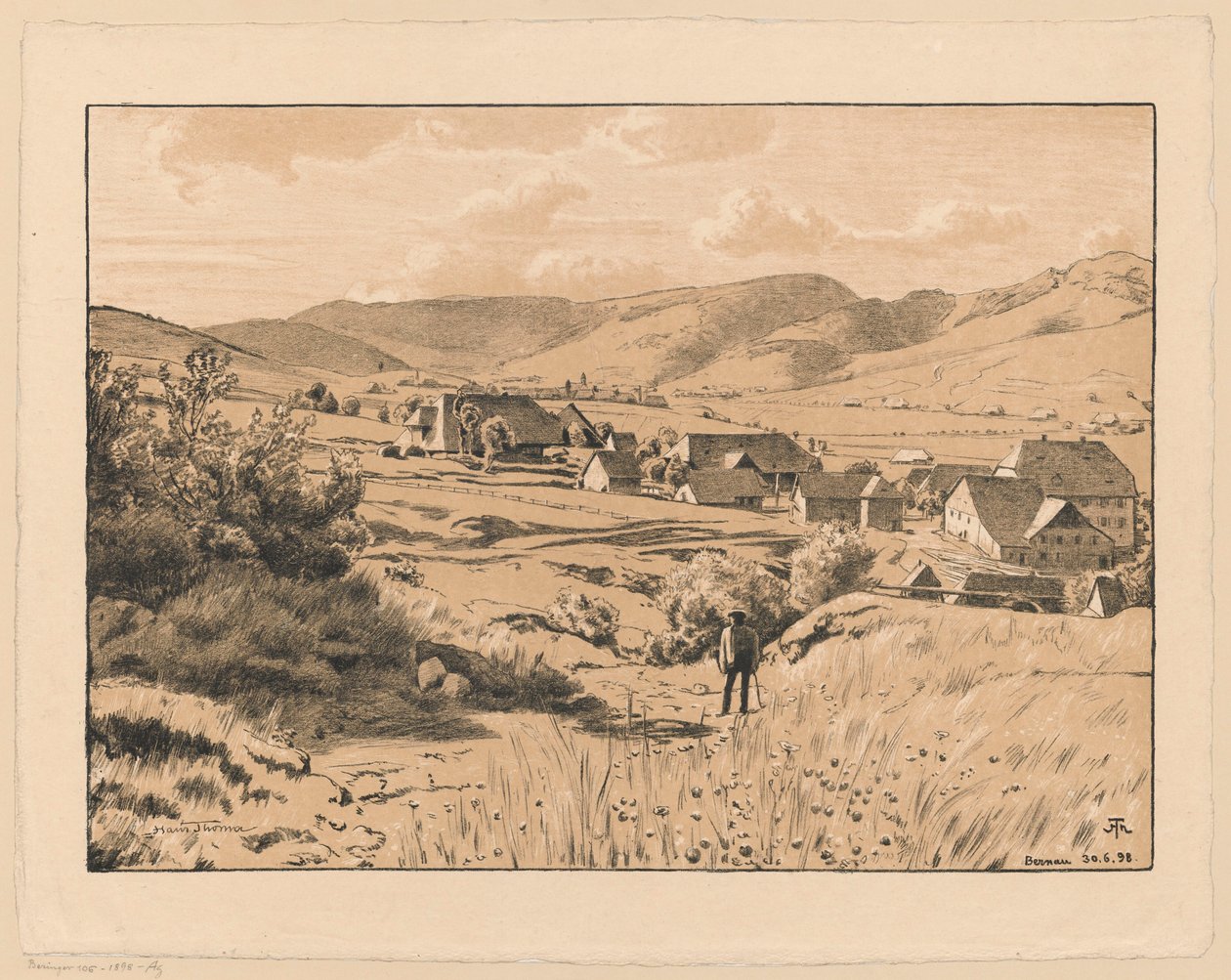 Widok Bernau z wędrowcem autorstwa Hans Thoma