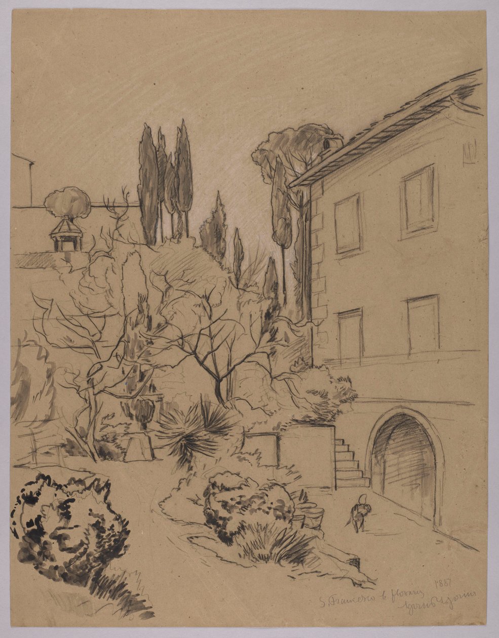 Widok klasztoru św. Franciszka we Florencji autorstwa Hans Thoma