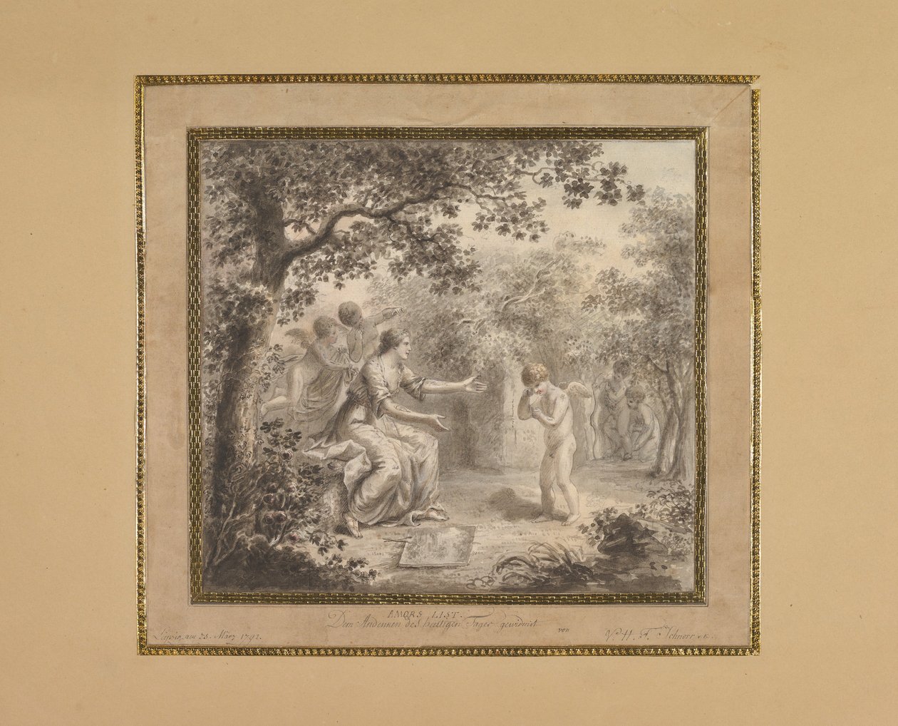 Podstęp Kupidyna, 1792. autorstwa Hans Veit Friedrich Schnorr von Carolsfeld