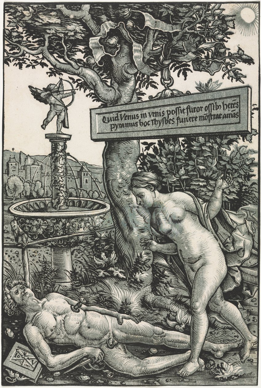 Pyramus i Thisbe, c. 1510. autorstwa Hans Wechtlin