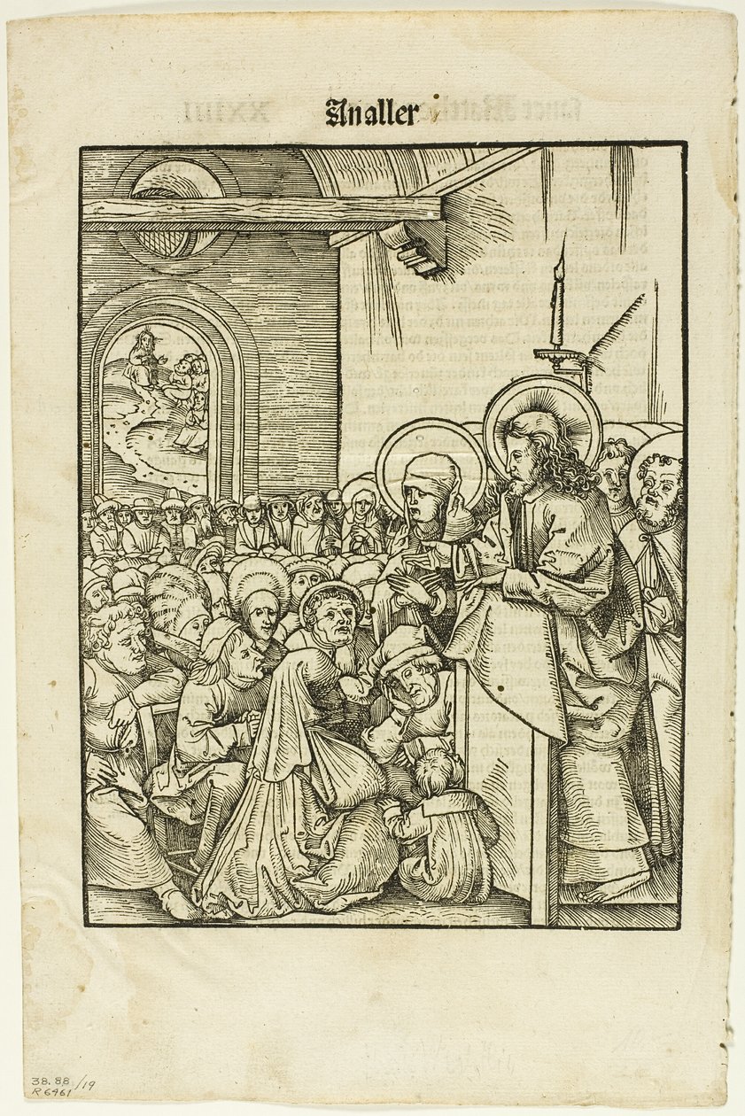 Chrystus nauczający, z Leben Jesu Christi, płyta 19 z drzeworytów z książek z XVI wieku autorstwa Hans Wechtlin I